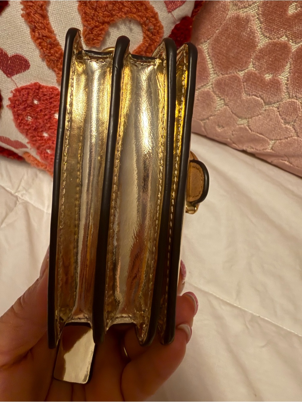Coach Metallic Gold Mini tabby Top-Handle Bag with Detachable Strap - Picture 4 of 8
